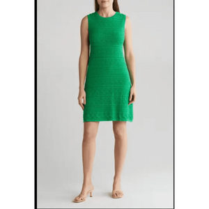 Eliza J‎ Women't Crochet Overlay Dress Green Sz M